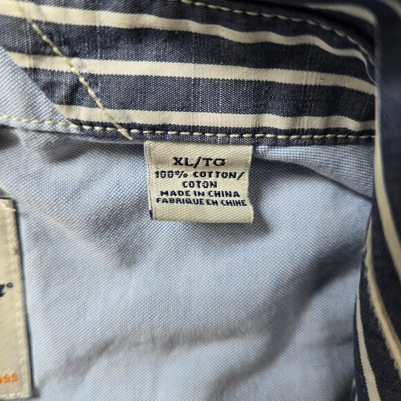 Tommy Bahama Jeans Island Crafted Striped Casual Classic Cotton Shirt XL - Picture 7 of 9